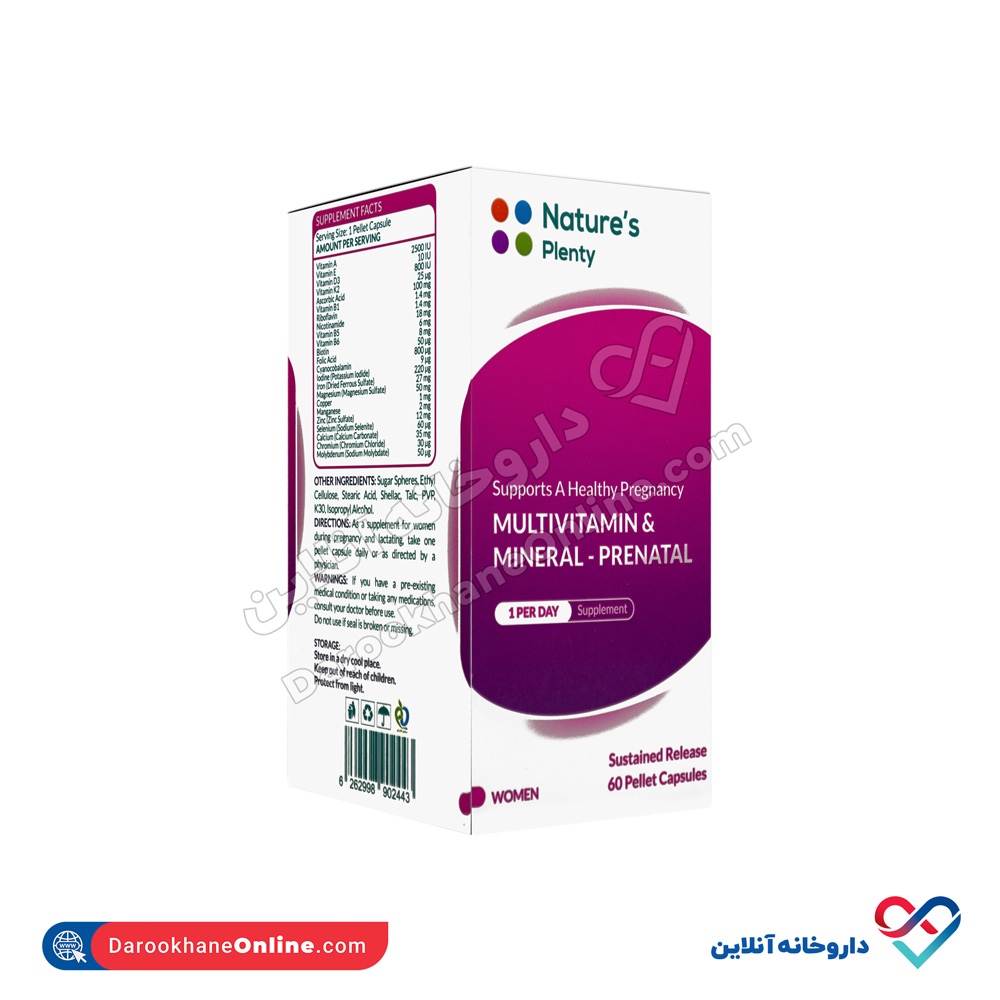 تصویر کپسول مولتی ویتامین و مینرال دوران بارداری نیچرز پلنتی 